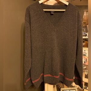 Gryffindor V-Neck Sweater - Charcoal Gray with Red Accents